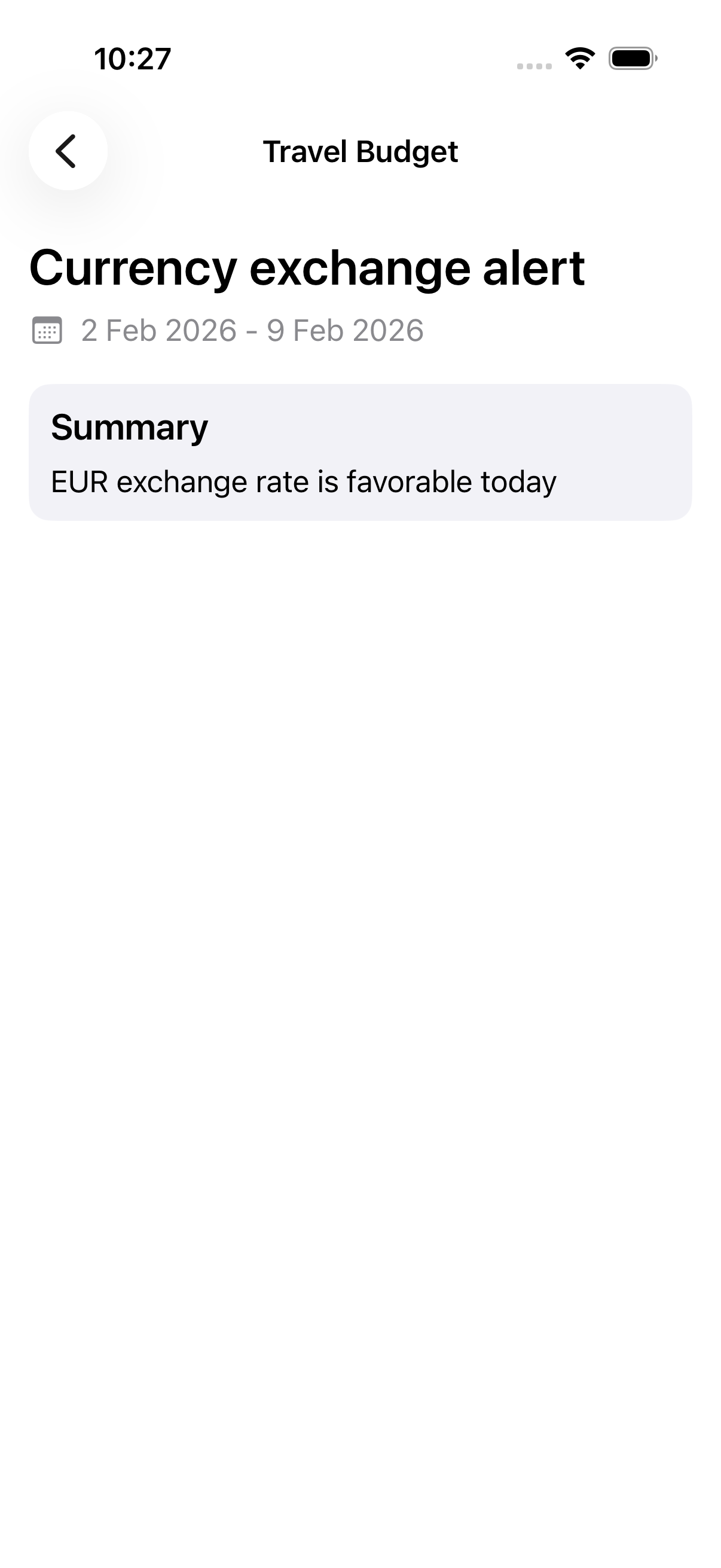 Digest health cards showing budget and goal assessments