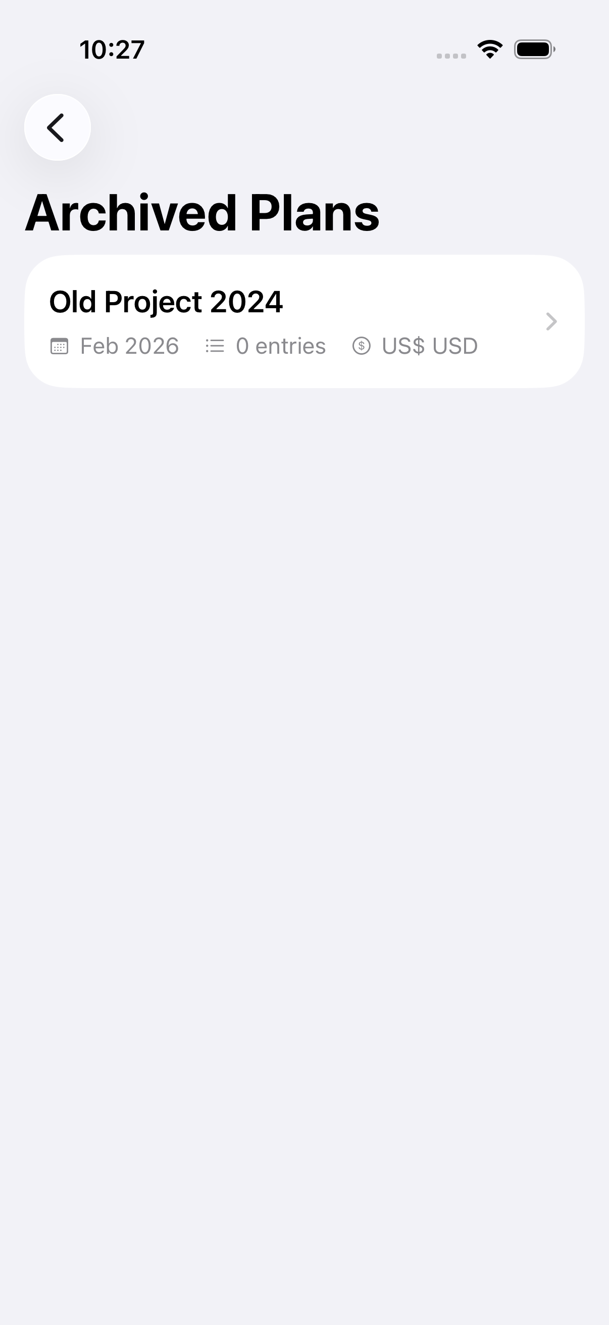 CSV import and archive plan view